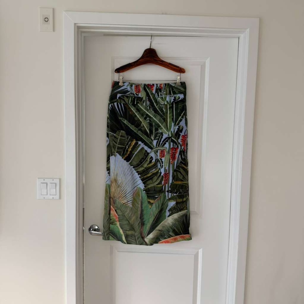 FARM Rio Green Tropical Print Midi Skirt - Picture 6 of 9